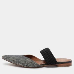 Pre Owned Malone Souliers Multicolor Canvas Maisie Mules Size 39.5