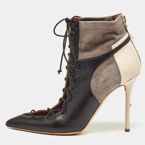 Malone Souliers Multicolor Leather and Suede Montana Ankle Boots Size 38
