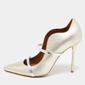 Malone Souliers Metallic Gold/Silver Leather Maureen Pumps Size 41