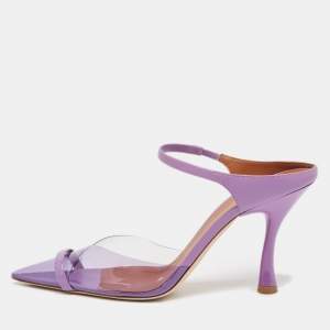 Pre Owned Malone Souliers Purple Leather and PVC Iona Mules Size 41