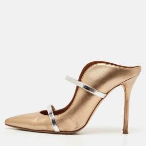 Malone Souliers Gold Leather Maureen Pumps Size 39.5