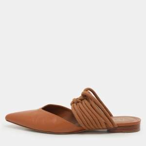 Malone Souliers Brown Leather and Rope Maisie Flats Size 39.5