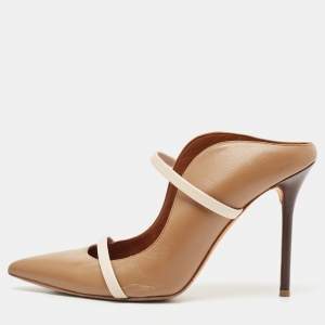 Malone Souliers Brown/Beige Leather Maureen Pointed Toe Mules Size 40