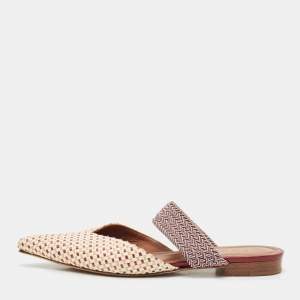 Malone Souliers Multicolor Coated Raffia Maisie Mules Size 38