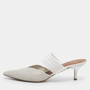 Malone Souliers White Leather Maisie Mules Size 40