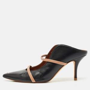 Malone Souliers Black Leather Maureen Heel Mules Size 41