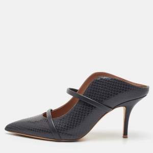 Pre Owned حذاء مولز كعب عالي مالون سوليه مورين جلد أسود مقاس 41