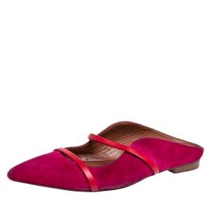 Pre Owned Malone Souliers Pink Suede Maureen Mules Size 41