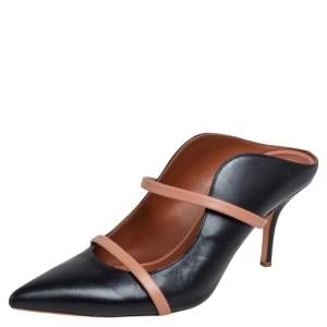 Pre Owned Malone Souliers Black Leather Maureen Mules Size 39