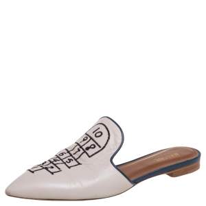 Pre Owned Malone Souliers Blush Pink Leather Flats Size 38