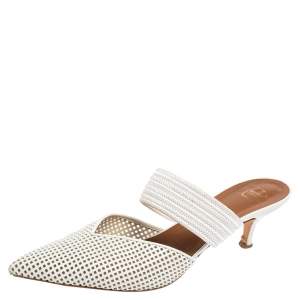 Pre Owned Malone Souliers White Leather Maisie Mule Sandals Size 41