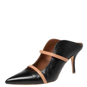 Pre Owned Malone Souliers Black Leather Maureen Pumps Size 37.5