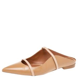 Pre Owned Malone Souliers Beige Leather  Maureen Flats Size 41