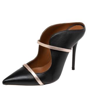 Pre Owned Malone Souliers Black Leather Maureen Mules Size 39