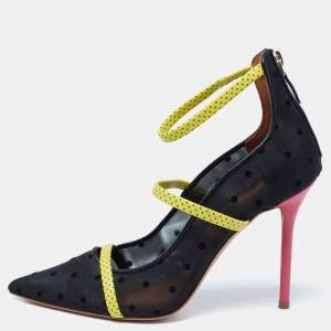 Pre Owned Malone Souliers Multicolor Net And Leather Robyn Pumps Size 38.5