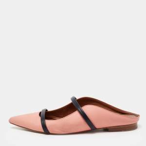 Pre Owned Malone Souliers Coral Pink Leather Maureen Flats Size 37