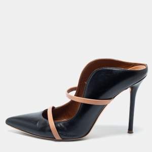 Malone Souliers Black/Tan Leather Maureen Mules Size 40