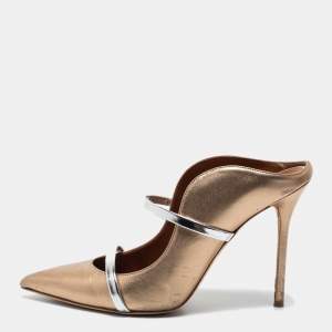 Malone Souliers  Metallic Gold Leather  Maureen Mules Size 41