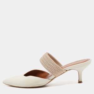 Malone Souliers Off White Leather Maisie Mules Size 37.5