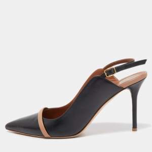 Malone Souliers Black Leather Marion Slingback Pumps Size 41