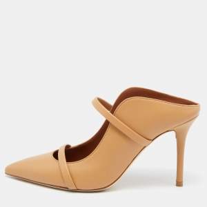 Pre Owned Malone Souliers Brown Leather Maureen Mules Size 37
