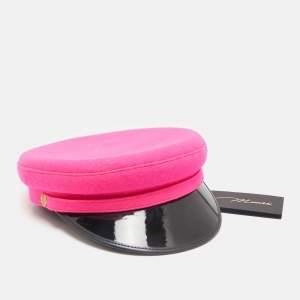 Manokhi by Toukitsou Florescent Pink Wool Greek Fisherman Hat M