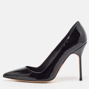 Manolo Blahnik Black Patent Leather BB Pumps Size 36