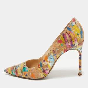 Manolo Blahnik Multicolor Cork BB Pumps Size 42