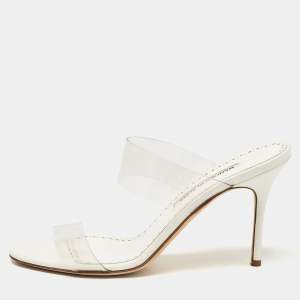 Manolo Blahnik Transparent PVC Scolto Slide Sandals Size 39
