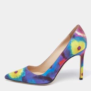 Pre Owned Manolo Blahnik Multicolor Tie and Dye Fabric BB Pumps Size 35.5