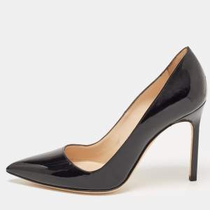 Pre Owned Manolo Blahnik Black Patent BB  Pumps Size 36