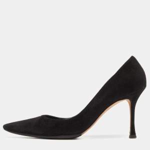 Manolo Blahnik Black Suede Pointed Toe Pumps Size 41.5