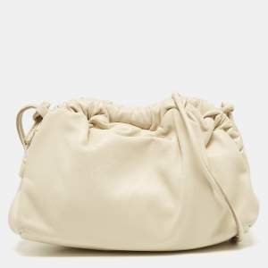 Mansur Gavriel Beige Leather Mini Cloud Clutch Bag