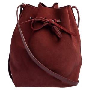 Mansur Gavriel Maroon Nubuck Leather Large Bucket Bag