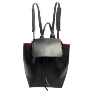 Mansur Gavriel Black Leather Drawstring Backpack