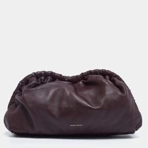 Mansur Gavriel Plum Leather Cloud Clutch 