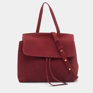 Mansur Gavriel Burgundy Suede Lady Top Handle Bag