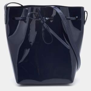Mansur Gavriel Blue Patent Leather Bucket Drawstring Bag