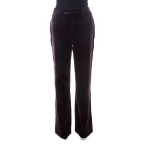مملوكة مسبقًا بنطلون مارك باي مارك جاكوبس ماكسيم ساق عريضة قطيفة عنابي بلاكبيري M