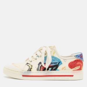 Pre Owned Marc Jacobs Multicolor Canvas Flower Print Low Top Sneakers Size 37