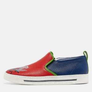 Pre Owned Marc by Marc Jacobs Red Leather Slip On Sneakers Size 40