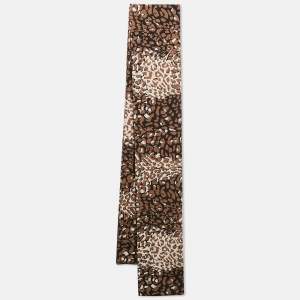 Marc by Marc Jacobs Brown Animal Print Cotton Stole 