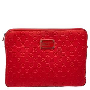 Marc by Marc Jacobs Red Polyester Dreamy Logo Laptop Case