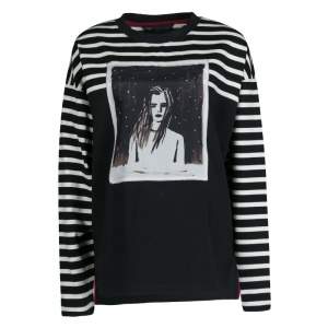 Pre Owned Marc by Marc Jacobs Monochrome Striped  Dreamy Rhea Print Sweatshirt L