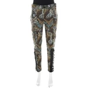 Marc by Marc Jacobs Elm Brown Ancathus Print Cotton Fitted Cargo Pants S