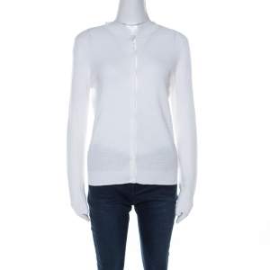 Marc by Marc Jacobs White Cotton Knit Snap Button Cardigan M