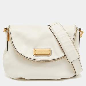 Marc by Marc Jacobs Off White Leather Classic Q Natasha Crossbody Bag