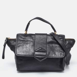 Marc by Marc Jacobs Black Leather Flipping Out Top Handle Bag