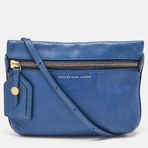 Marc by Marc Jacobs Blue Leather Zip Crossbody Bag