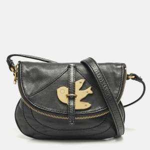 Marc by Marc Jacobs Black Leather Petal to the Metal Flap Crossbody Bag 